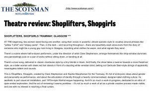 Theatre review- Shoplifters, Shopgirls